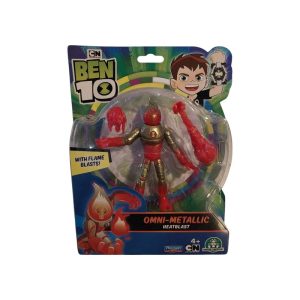 Une figurine Heatblast avec un design métallique brûlant. Ses pouvoirs de feu sont accentués par son armure brillante. Un ajout enflammé à votre collection Ben 10. -Alitek
