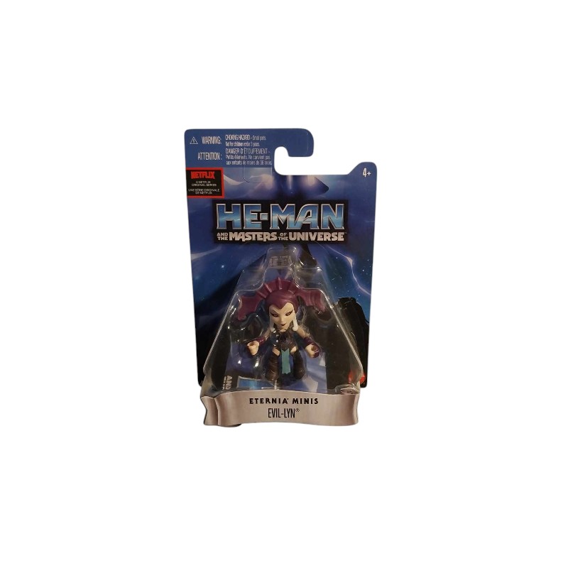 Evil-Lyn, la sorcière maléfique, en figurine miniature. Collection Mini Mattel, pour recréer les batailles d'Eternia. Ajoutez-la à votre armée maléfique -Alitek.