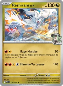 carte pokemon reshiram de n 154/217