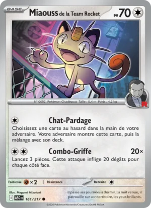 carte pokemon miaouss de la team rocket 161/217