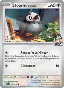 carte pokemon étourmi d'okuba 168/217