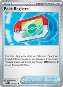 carte pokemon poké registre 198/217