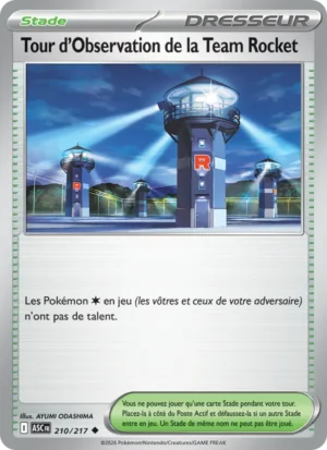 carte pokemon tour d'observation de la team rocket 210/217