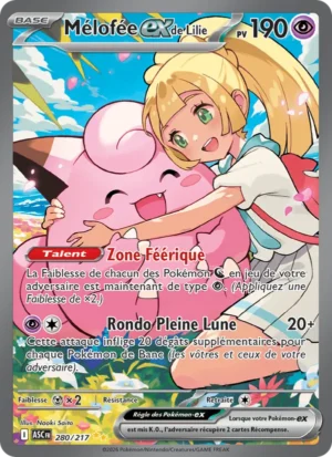 carte pokemon mélofée-ex de lilie 280/217