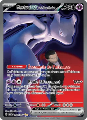 carte pokemon mewtwo-ex de la team rocket 281/217
