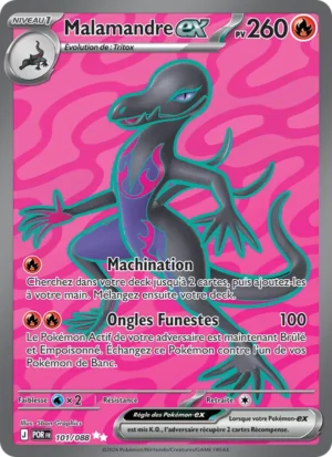 carte pokemon malamandre-ex 101/88
