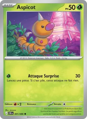 carte pokemon aspicot 001/86