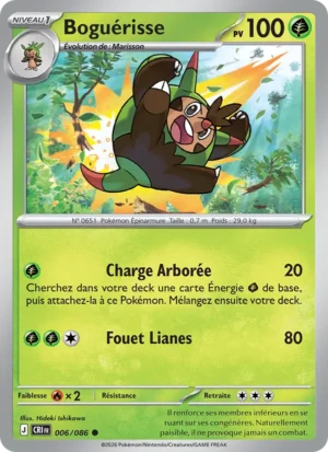 carte pokemon boguérisse 006/86