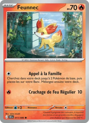 carte pokemon feunnec 011/86