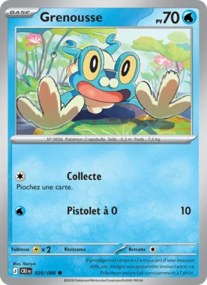 carte pokemon grenousse 020/86