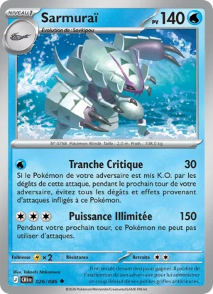 carte pokemon sarmuraï 026/86