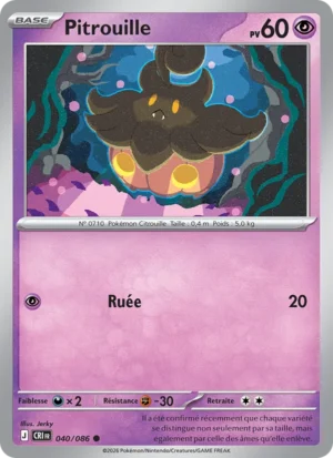 carte pokemon pitrouille 040/86