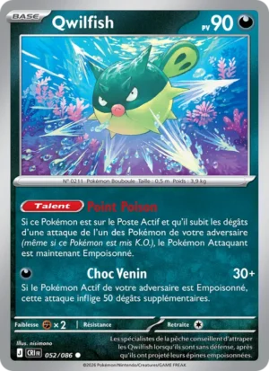 carte pokemon qwilfish 052/86