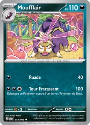 carte pokemon moufflair 054/86