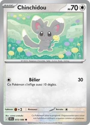 carte pokemon chinchidou 072/86