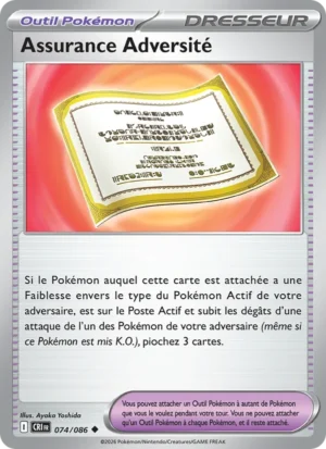carte pokemon assurance adversité 074/86