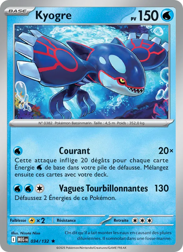 Carte Pokémon Kyogre 034/132 – Méga-Évolution