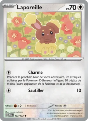 Carte Pokémon Laporeille 107/132 – Méga-Évolution