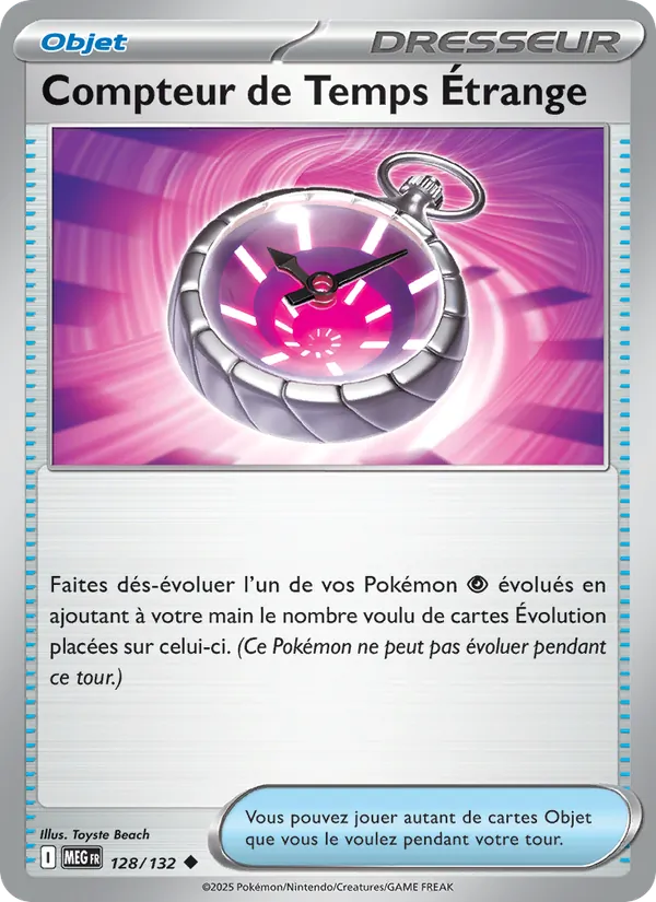 Carte Pokémon Compteur de Temps Étrange 128/132 – Méga-Évolution