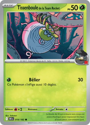 Carte Pokémon Tissenboule de la Team Rocket 019/182 – Rivalité Destinée