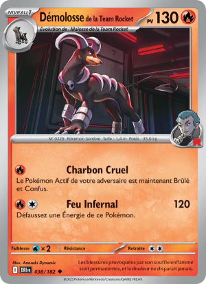 Carte Pokémon Démolosse de la Team Rocket 038/182 – Rivalité Destinée