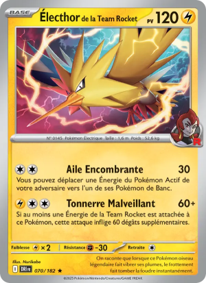Carte Pokémon Électhor de la Team Rocket 070/182 – Rivalité Destinée