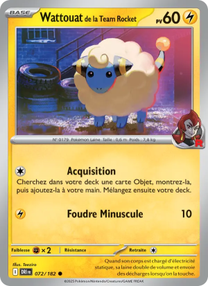 Carte Pokémon Wattouat de la Team Rocket 072/182 – Rivalité Destinée