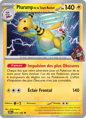 Carte Pokémon Pharamp de la Team Rocket 074/182 – Rivalité Destinée