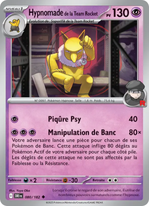 Carte Pokémon Hypnomade de la Team Rocket 080/182 – Rivalité Destinée
