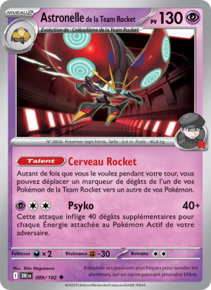 Carte Pokémon Astronelle de la Team Rocket 089/182 – Rivalité Destinée