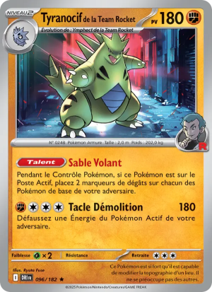 Carte Pokémon Tyranocif de la Team Rocket 096/182 – Rivalité Destinée