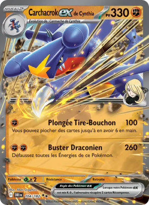 Carte Pokémon Carchacrok ex de Cynthia 104/182 – Rivalité Destinée