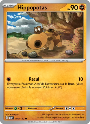 Carte Pokémon Hippopotas 105/182 – Rivalité Destinée