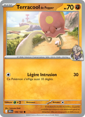 Carte Pokémon Terracool de Pepper 109/182 – Rivalité Destinée