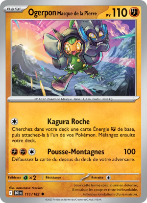 Carte Pokémon Ogerpon Masque de la Pierre 111/182 – Rivalité Destinée