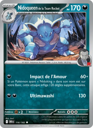 Carte Pokémon Nidoqueen de la Team Rocket 116/182 – Rivalité Destinée