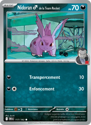 Carte Pokémon Nidoran ♂ de la Team Rocket 117/182 – Rivalité Destinée