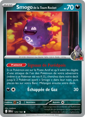 Carte Pokémon Smogo de la Team Rocket 125/182 – Rivalité Destinée