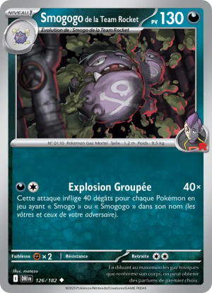Carte Pokémon Smogogo de la Team Rocket 126/182 – Rivalité Destinée