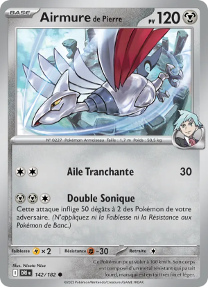 Carte Pokémon Airmure de Pierre 142/182 – Rivalité Destinée