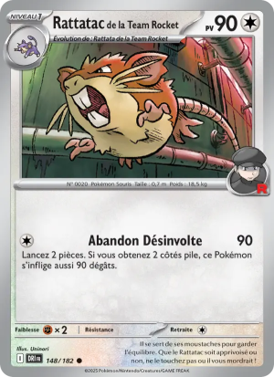 Carte Pokémon Rattatac de la Team Rocket 148/182 – Rivalité Destinée