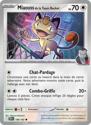 Carte Pokémon Miaouss de la Team Rocket 149/182 – Rivalité Destinée