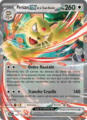 Carte Pokémon Persian ex de la Team Rocket 150/182 – Rivalité Destinée
