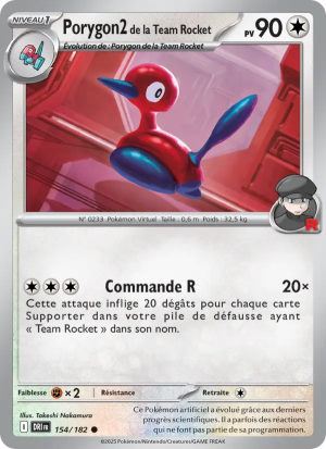 Carte Pokémon Porygon2 de la Team Rocket 154/182 – Rivalité Destinée