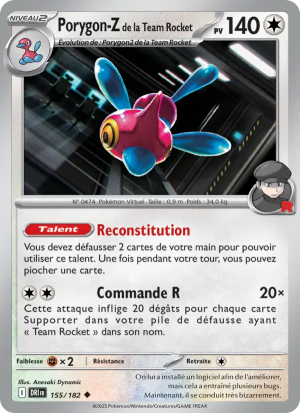 Carte Pokémon Porygon-Z de la Team Rocket 155/182 – Rivalité Destinée