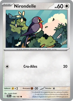 Carte Pokémon Nirondelle 156/182 – Rivalité Destinée