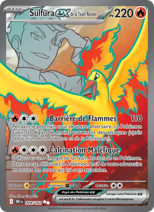 Carte Pokémon Sulfura ex de la Team Rocket 208/182 – Rivalité Destinée
