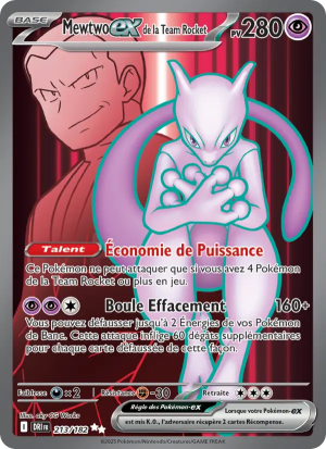 Carte Pokémon Mewtwo ex de la Team Rocket 213/182 – Rivalité Destinée