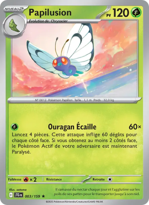 Carte Pokémon Papilusion 003/159 – Aventures Ensemble