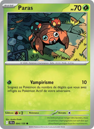 Carte Pokémon Paras 004/159 – Aventures Ensemble